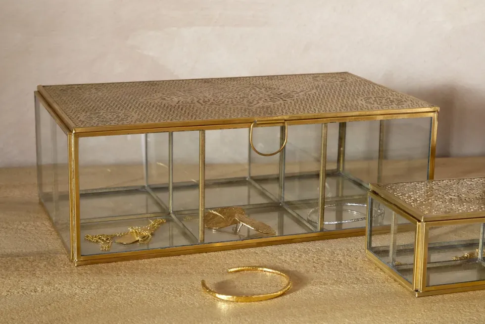 Kijang Jewellery Box - Brass & Clear