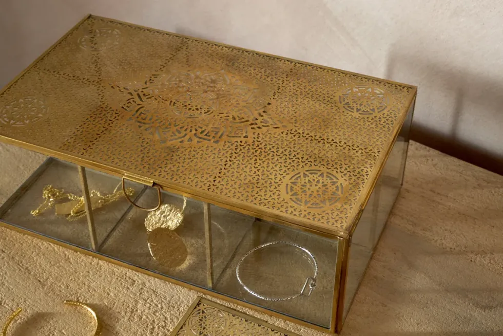 Kijang Jewellery Box - Brass & Clear