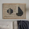 Kiran Large Textured Wall Art - Natural & Dark Blue