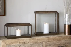 Kiwanda Wide Lantern - Antique Brass