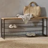 Kiyoma Iron & Wood Low Standing Shelves - Natural