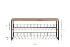 Kiyoma Iron & Wood Low Standing Shelves - Natural