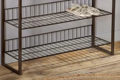 Kiyoma Iron & Wood Tall Standing Shelves - Natural