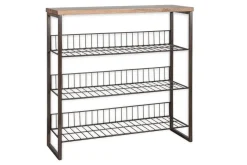 Kiyoma Iron & Wood Tall Standing Shelves - Natural