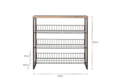 Kiyoma Iron & Wood Tall Standing Shelves - Natural
