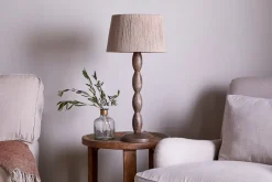 Konali Mango Wood Table Lamp - Ash Stain
