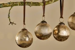 Konara Baubles - Gold Crackle (Set of 4)