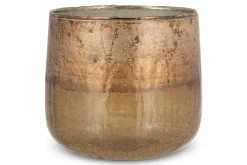 Konara Glass Tealight Holder - Copper Smoke