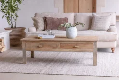 Laali Grooved Mango Wood Coffee Table - Natural