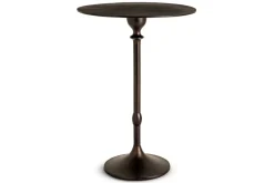 Lahar Cast Metal Tall Side Table - Aged Black