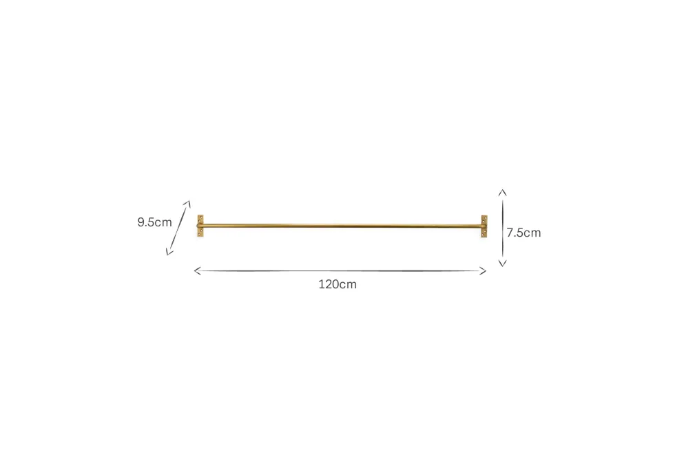 Laila Iron Hanging Rail - Brass