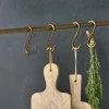 Laila Iron S-Hooks - Brass - (Set of 4)