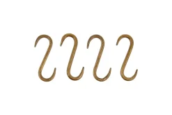 Laila Iron S-Hooks - Brass - (Set of 4)