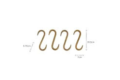 Laila Iron S-Hooks - Brass - (Set of 4)