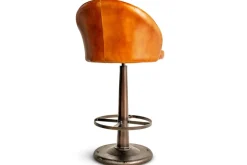 Lal Leather Swivel Counter Chair - Aged Tan