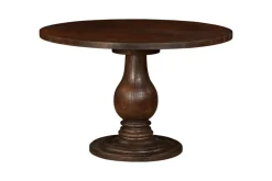 Laya Carved Wood Dining Table - Chocolate Brown