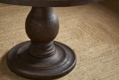 Laya Carved Wood Dining Table - Chocolate Brown