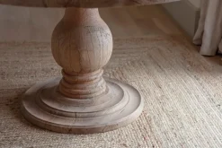 Laya Round Carved Mango Wood Table - Small