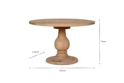 Laya Round Carved Mango Wood Table - Small