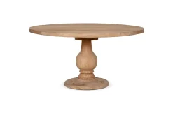 Laya Round Carved Mango Wood Table - Large