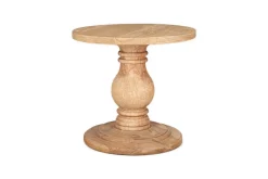 Laya Round Carved Side Table - Natural