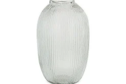 Linsy Ribbed Glass Vase - Clear