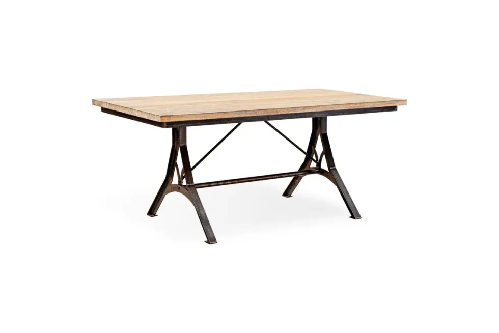 Lopa Iron & Reclaimed Wood Dining Table - Natural