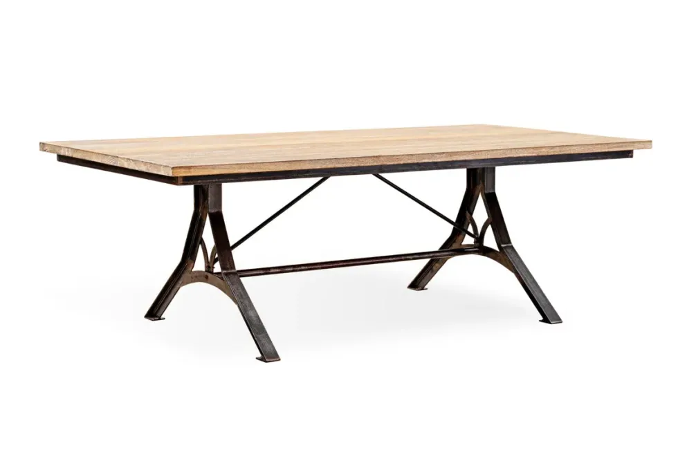 Lopa Iron & Reclaimed Wood Dining Table - Natural