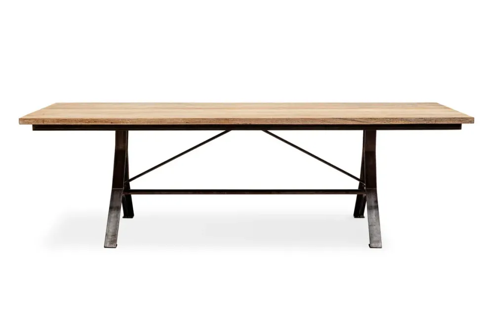 Lopa Iron & Reclaimed Wood Dining Table - Natural