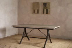 Lopa Iron & Reclaimed Wood Dining Table - Natural