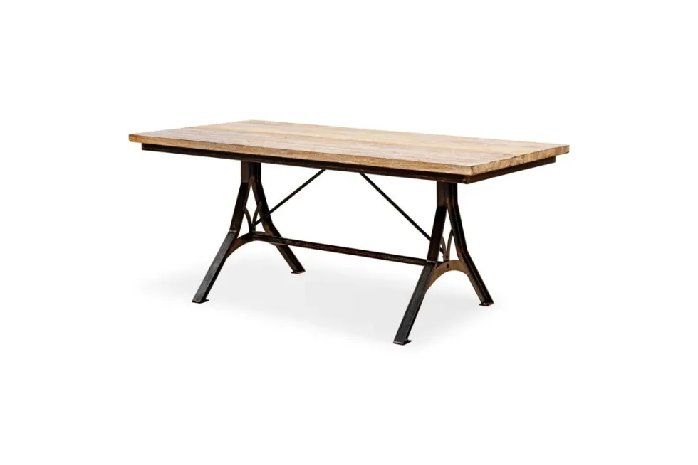 Lopa Iron & Reclaimed Wood Dining Table - Natural