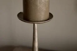 Lora Pillar Candle Holder - Brass