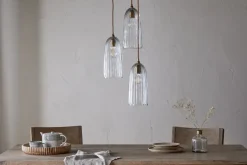 Lumina Fluted Recycled Glass Cluster Light - Clear