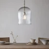 Lumina Fluted Recycled Glass Pendant - Clear