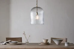 Lumina Fluted Recycled Glass Pendant - Clear