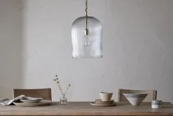 Lumina Fluted Recycled Glass Pendant - Clear