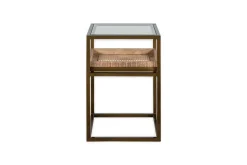 Luzon Iron & Mango Wood Display Side Table - Brass