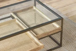Luzon Iron & Mango Wood Display Coffee Table - Brass