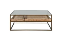 Luzon Iron & Mango Wood Display Coffee Table - Brass