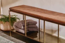 Mahi Iron & Leather Bench