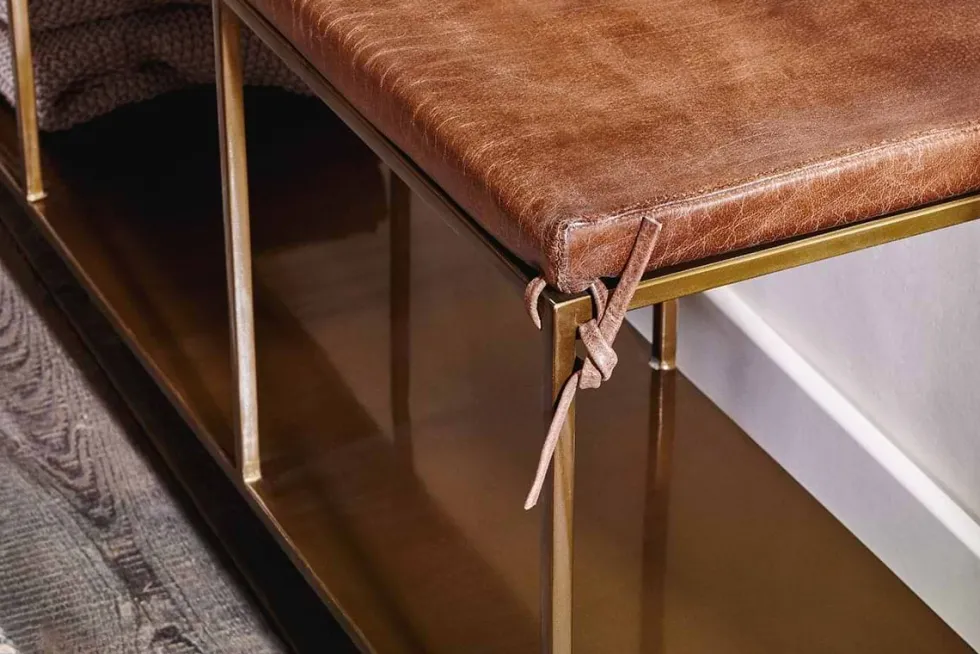 Mahi Iron & Leather Bench
