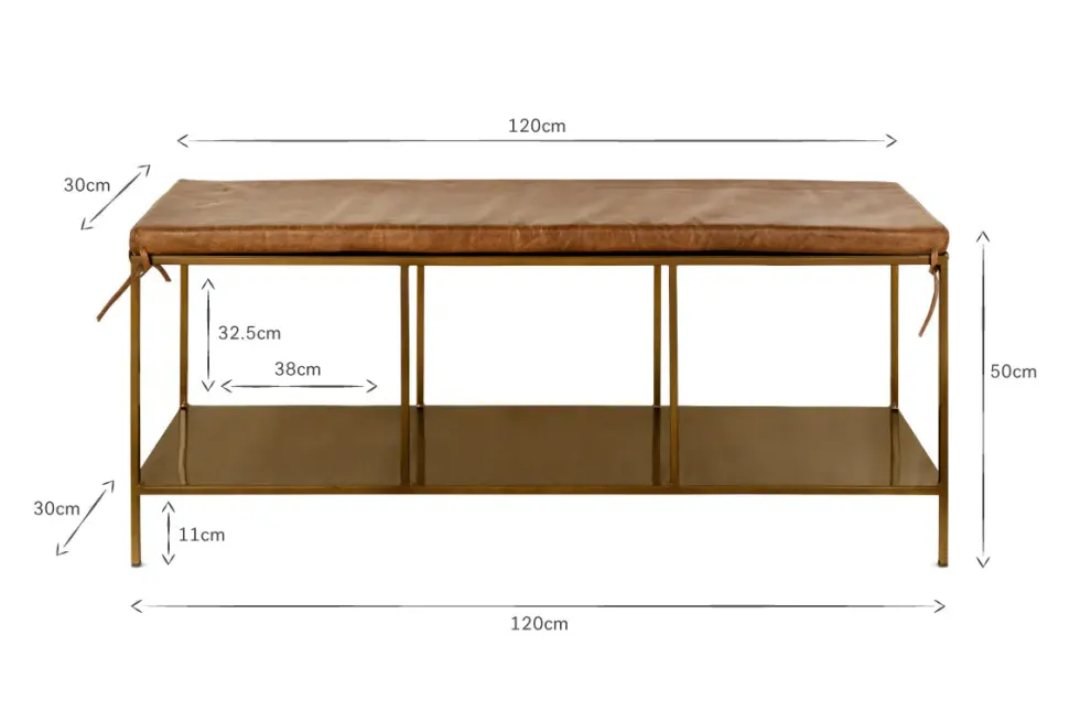 Mahi Iron & Leather Bench