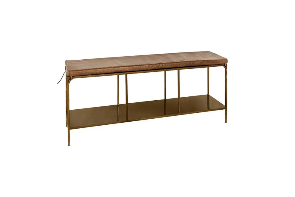 Mahi Iron & Leather Bench