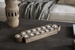 Makala Reclaimed Wood Tealight Holder - Natural