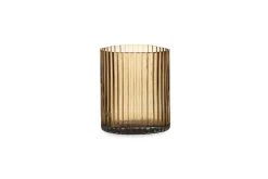 Malana Recycled Glass Candle Holder - Smoke Brown