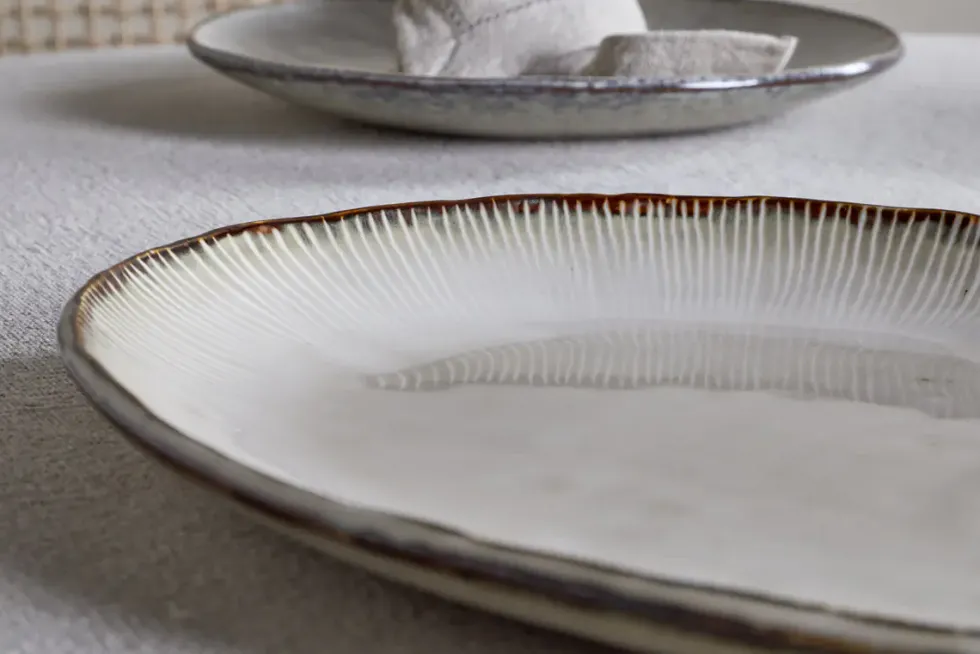 Malia Large Oval Platter - Cream