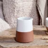 Mali Slanting Jug - White & Terracotta