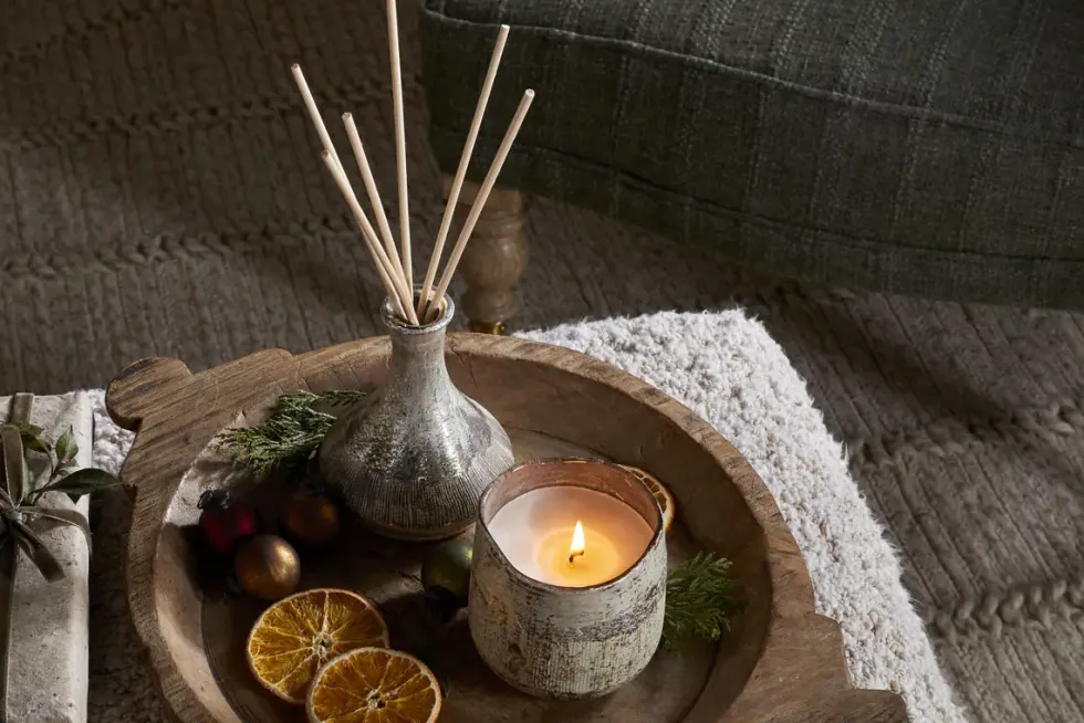 Mandarin & Clove Reed Diffuser - Antique Gold