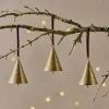Manya Metal Bell Baubles - Brass - (Set of 3)