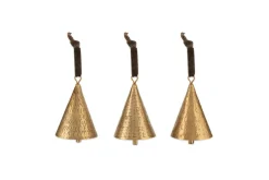 Manya Metal Bell Baubles - Brass - (Set of 3)